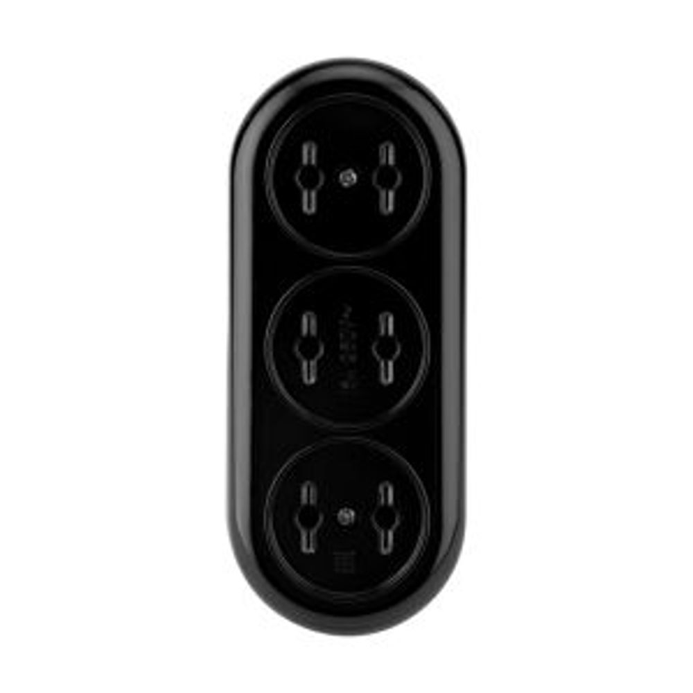 Колодка 3 гнезда карболитовая б/з 16А, черная REXANT