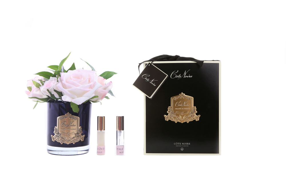 Букет роз ароматизированный в черной вазе и 2 спрея 21х17х17 Cote Noire Premium Roses Blush