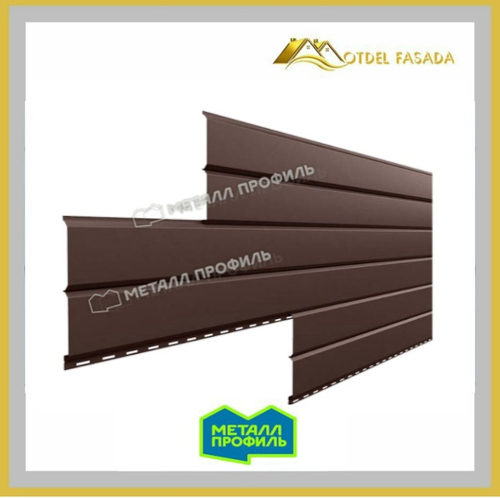 Сайдинг металлический L -Брус ХL Norman MP ПЭ- RALL 8017 Шоколадно-коричневый 0.5мм