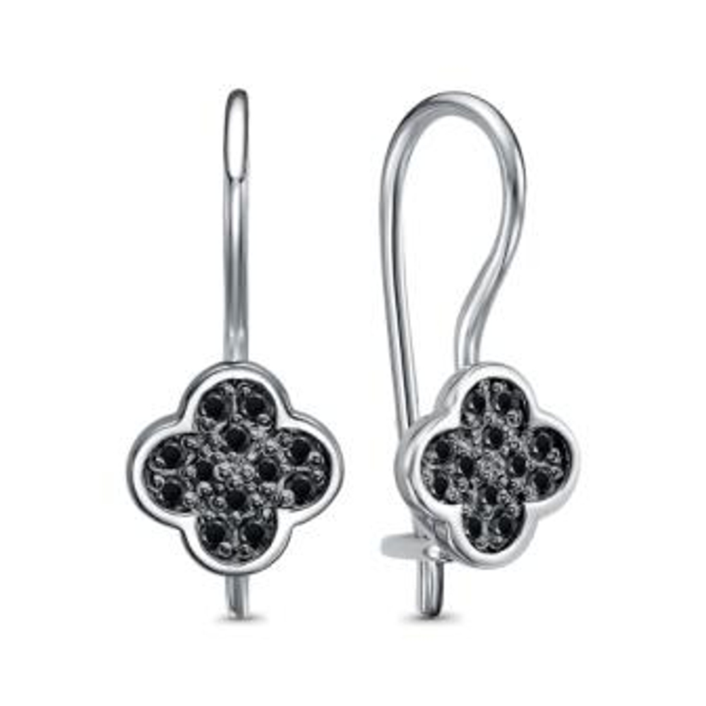 Серьги из серебра с фианитами