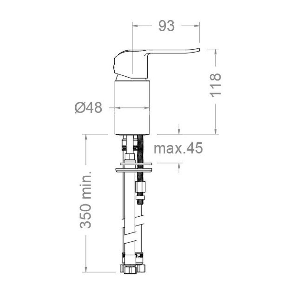 Смеситель для парикмахерской раковины YPSILON PLUS 642201S