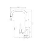 Смеситель для кухни с выдвижным изливом WONZON & WOGHAND, Темный графит (WW-6018-BGG)