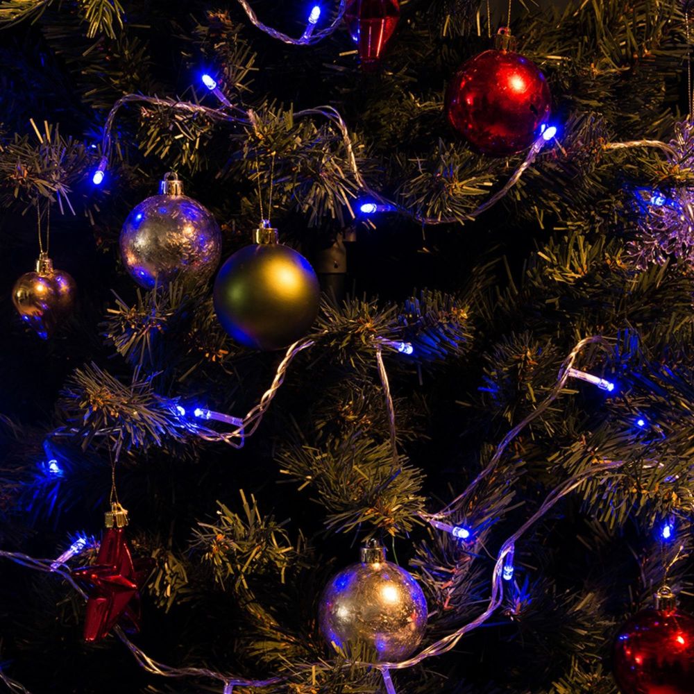 ULD-S1000-100-DTA BLUE IP20 Гирлянда светодиодная. 10м. 100 светодиодов. Синий свет. Провод прозрачный. ТМ Uniel