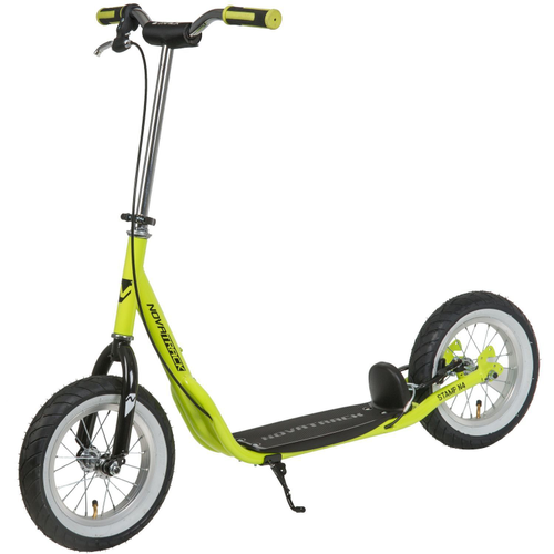 Самокат для детей Novatrack STAMP N4, ручной тормоз V-brake, мягкая накладка на руле, дропаут, зел 12STAMPN4.LM20