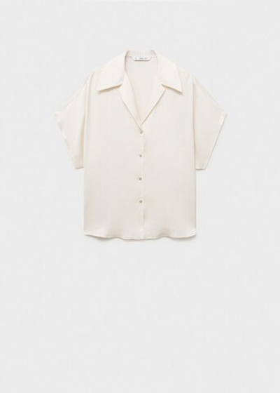 Атласная рубашка с коротким рукавом