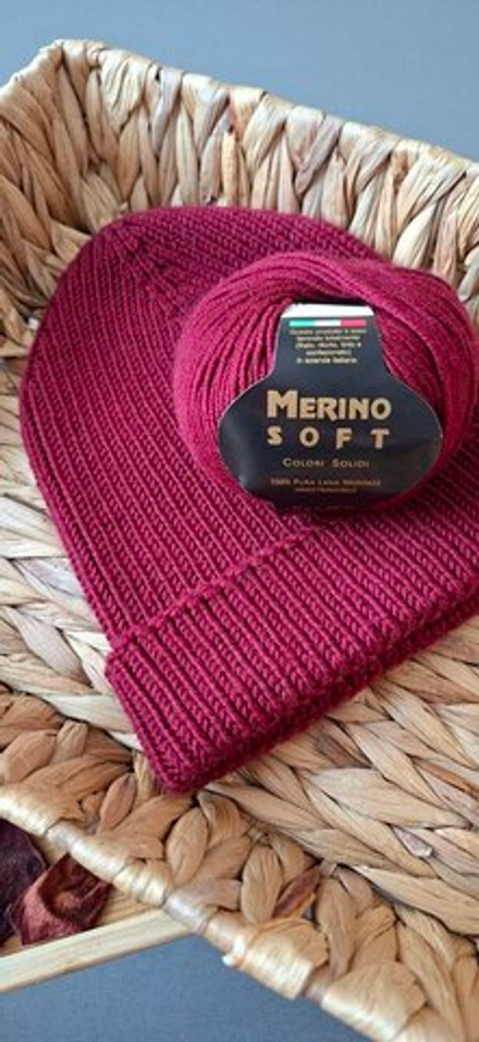 МК Шапка спицами, пряжа MERINO SOFT от фабрики RIAL FILATI