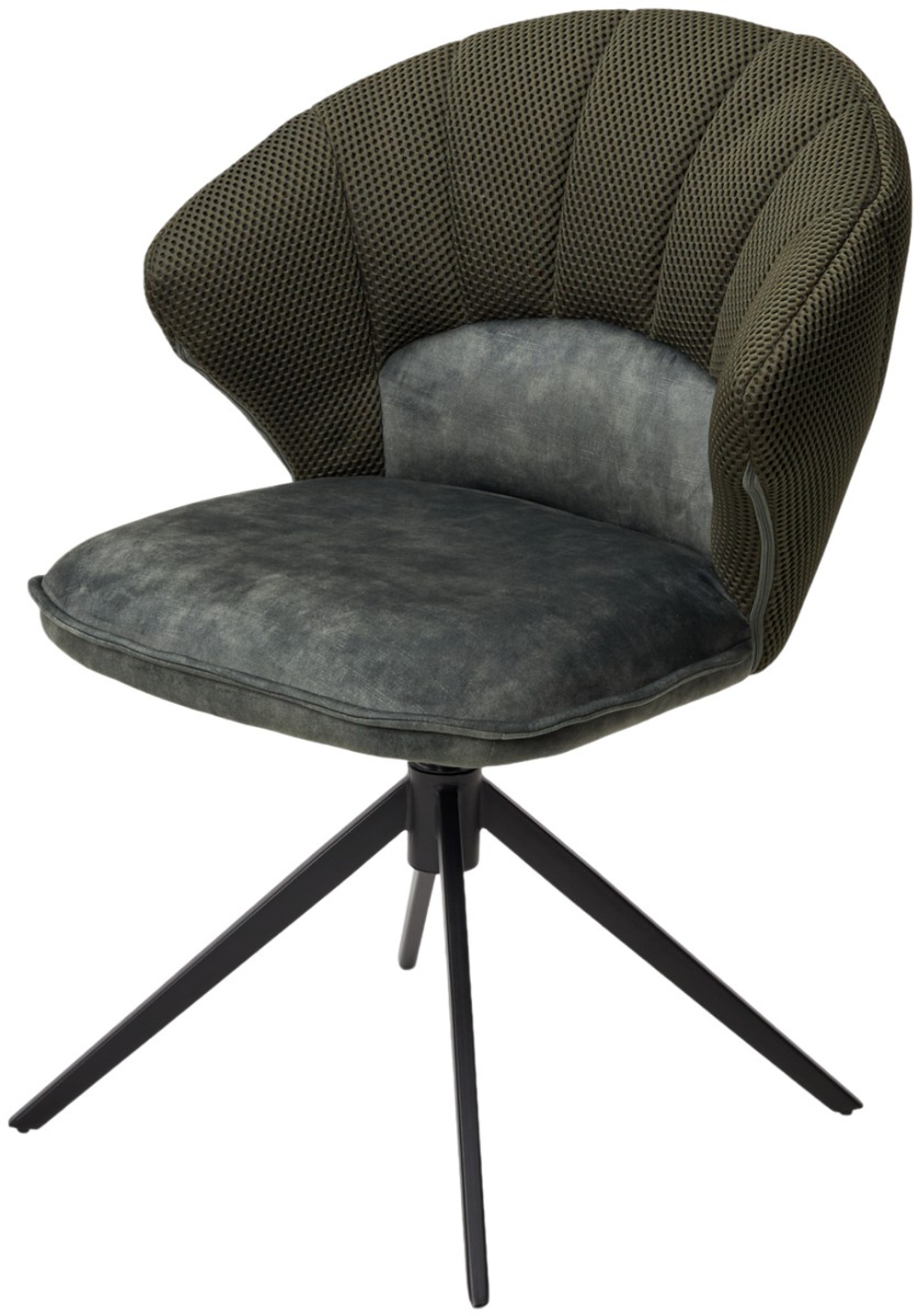 Стул М-City DISAUR Астра (Astra) поворотный на поворотный на 360 градусов, Зеленый Sonic 77 ткань, 7525-156 Велюр, Черный каркас