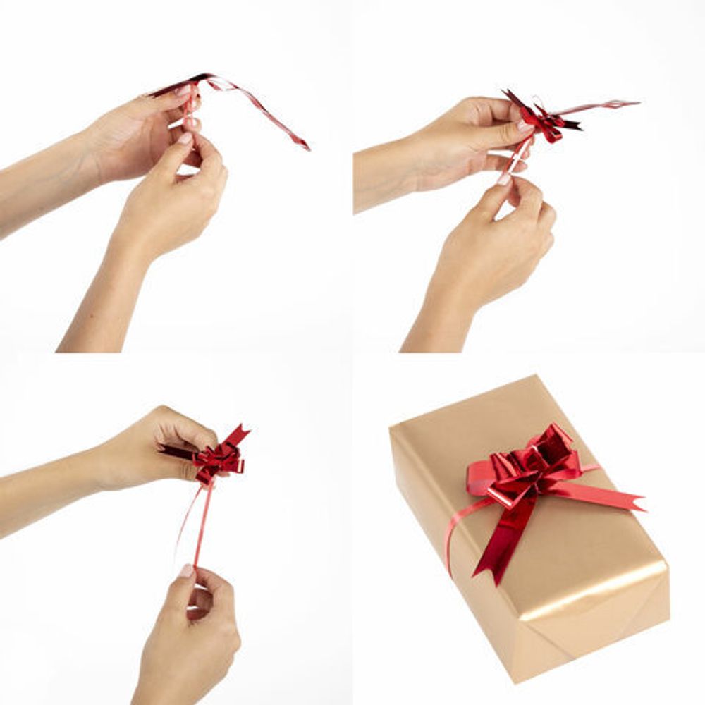 Бант-бабочка 1,2 см для подарка, НАБОР 10 шт., металлизированные цвета ассорти, ЗОЛОТАЯ СКАЗКА, 591837