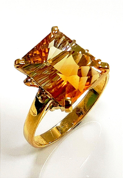 Кольцо Эстерелла золото 750, цитрин, сапфир, бриллиант