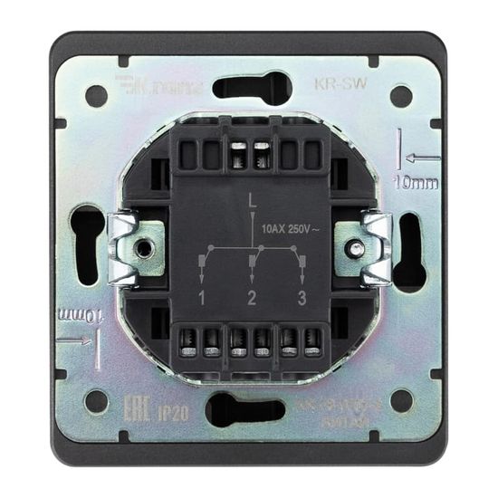 Выключатель ROUND 3 кл 10А с/у титан KRANZ