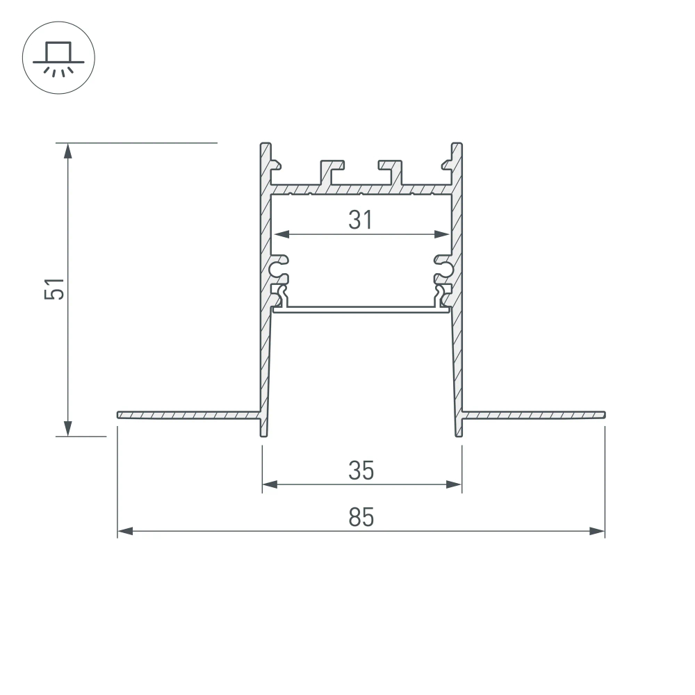 Профиль SL-COMFORT32-FANTOM-2000 ANOD (Arlight, Алюминий) 033276