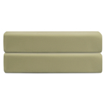 Простыня на резинке из сатина цвета шалфея с брашинг-эффектом из коллекции essential, 180х200х30 см