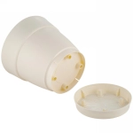 Горшок для цветов пластиковый 1,1л d-13см «Villa de Fiori» с фиксируемым поддоном, белоснежный жасмин