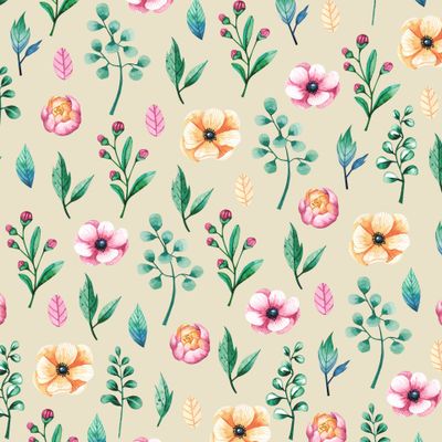 Зелень, листья и пионы