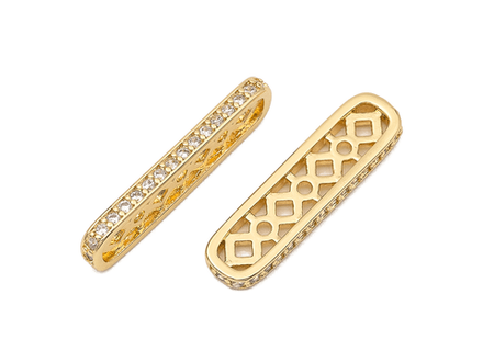 Спейсер 23мм, со стразами (для многорядных украшений) (1шт)