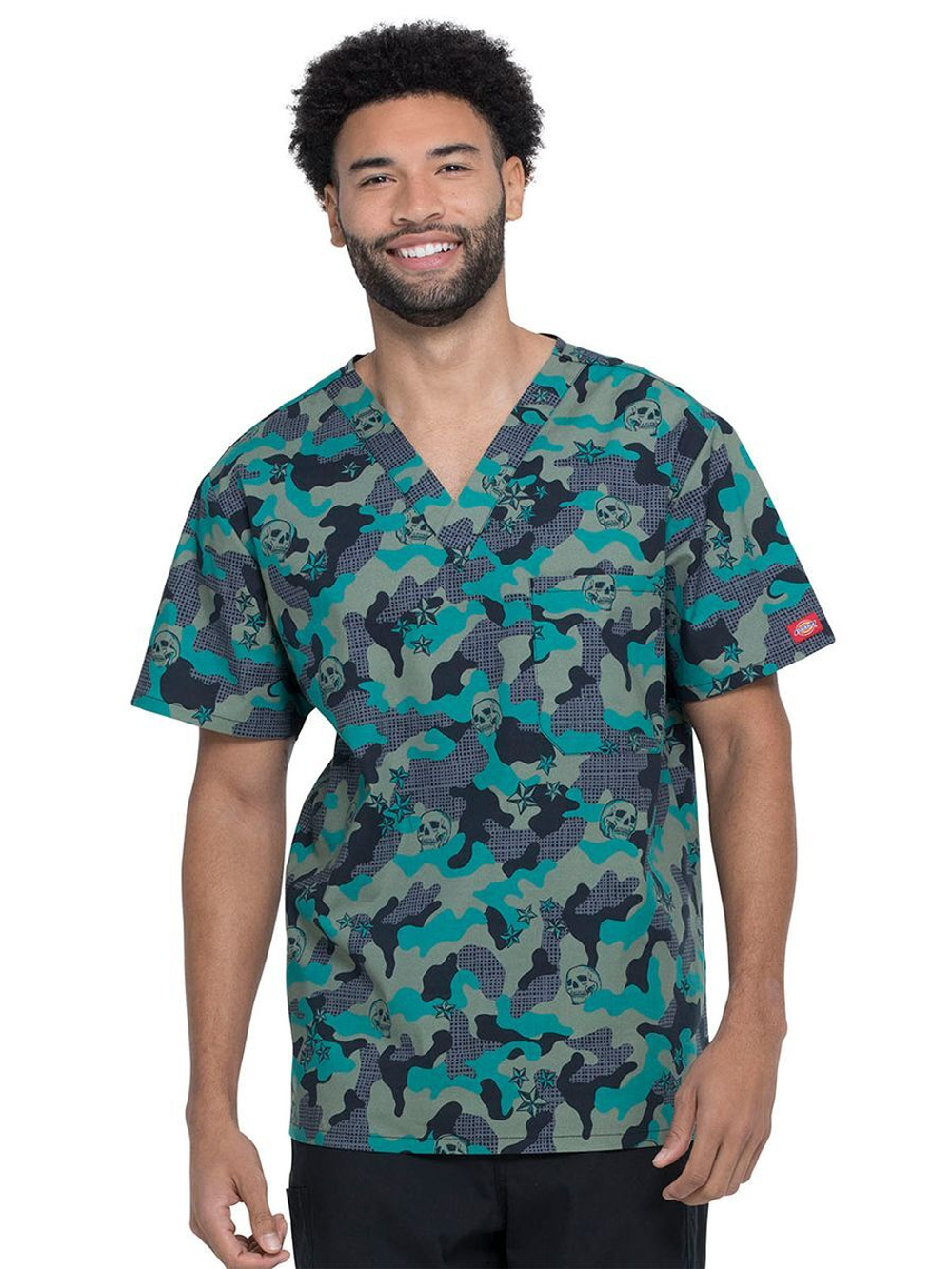 Топ медицинский мужской Dickies Prints DK725, подковы, 4XL