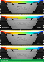 Оперативная память Kingston Fury Renegade RGB Gaming RTL DDR4 4x32GB (KF436C18RB2AK4/128)