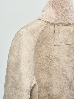 Шуба женская чебурашка тедди эко, бежевая, SilverFox