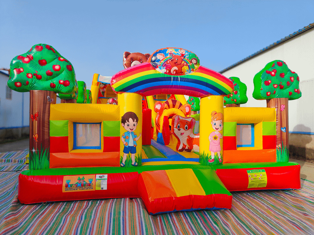 Коммерческий надувной батут «В погоне за мишкой», 12х6х6