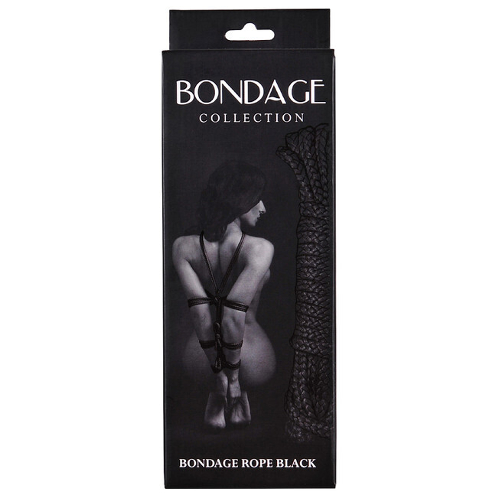 Черная веревка для связывания Bondage Rope Black (9 м , серый) (Цвет: серый)