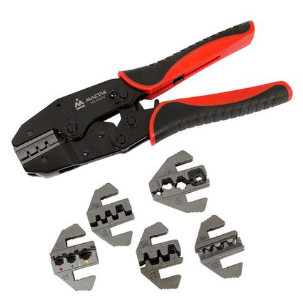 Цена на МАСТАК (106-40007C) Кримпер храповичный для обжима изолированных наконечников, 7 предметов, кейс