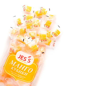 Конфеты Манго кубики Jes's Dried Fruit Mango Jelly 500 г