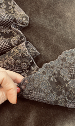 кружево на сетке вышивка шелк/хлопок (Франция) ш-7см отрез 0.9м