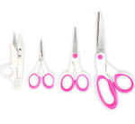 Набор ножниц 20,3, 12,7 и 10,2 см и ножницы - сниппер для обрезки нитей, цвето розовый/белый