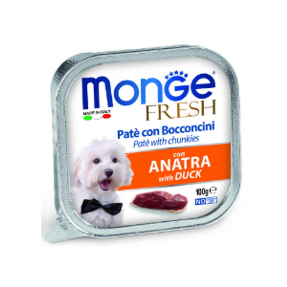 Влажный корм консервы для собак с уткой Monge Dog Fresh 0,1кг