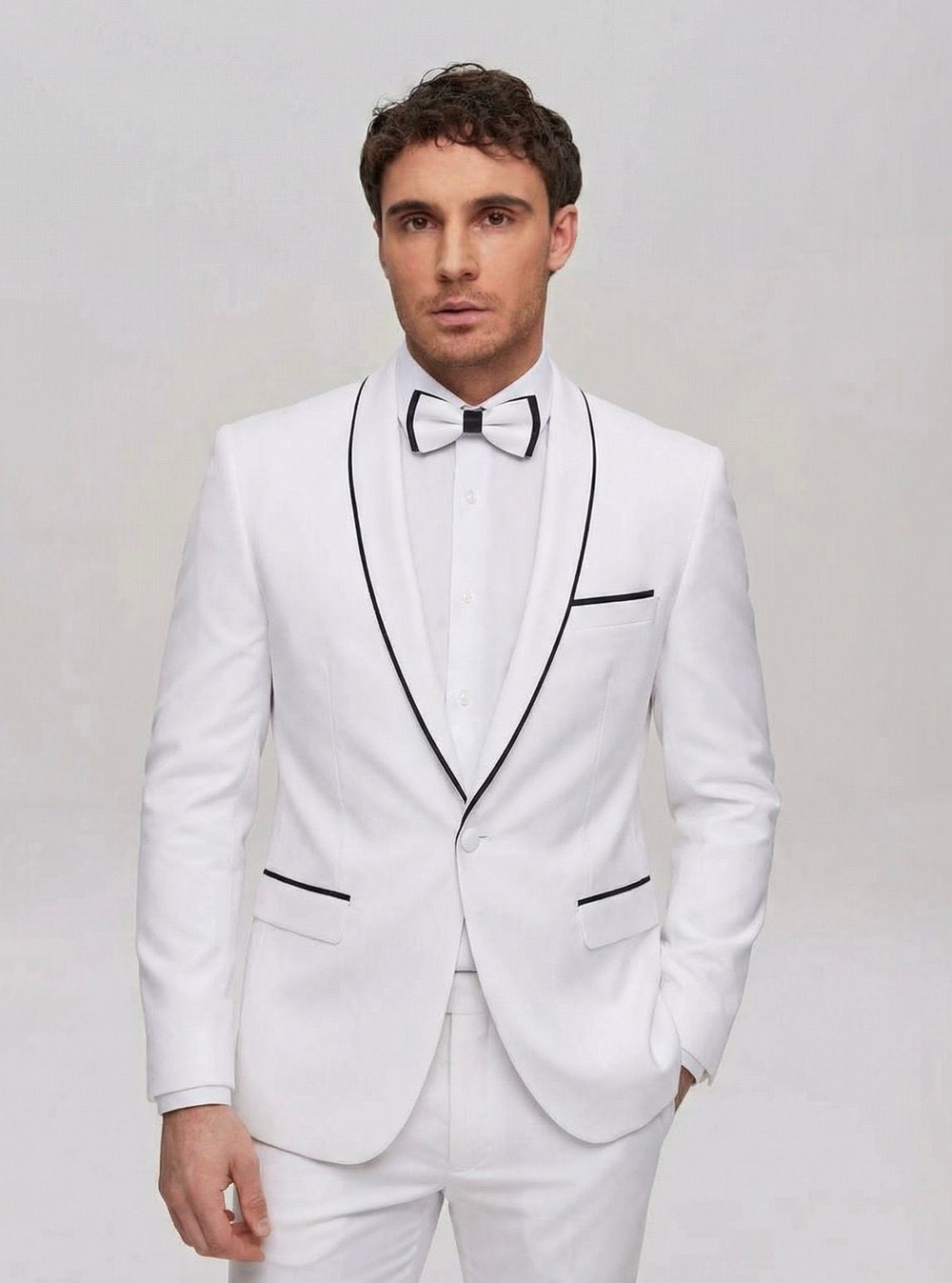Мужской смокинг двойка (белый) А56