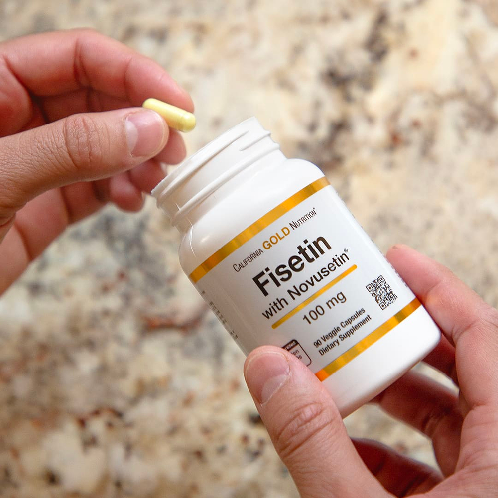 California Gold Nutrition, Fisetin with Novusetin, физетин, 100 мг, 90 растительных капсул