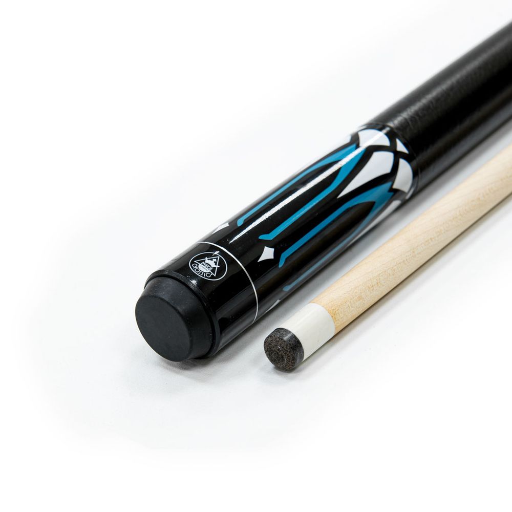 Кий / пул 2-pc "Classic WE-01" (черно-синий) с оплеткой искусственная кожа