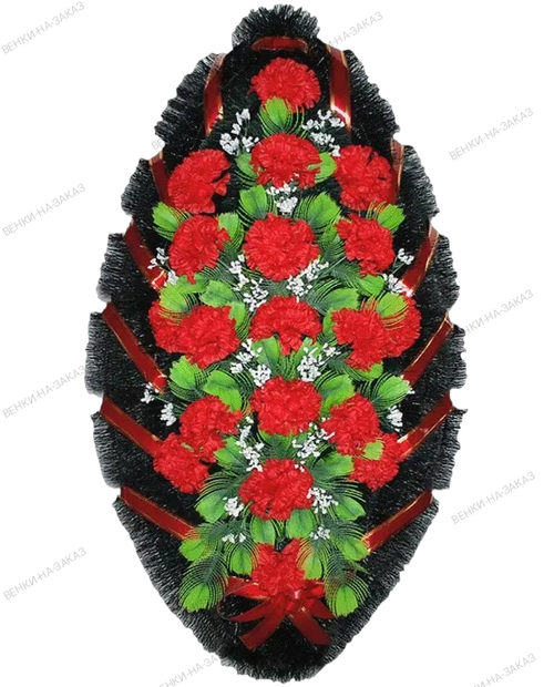 Траурный венок из искусственных цветов «Стандарт №04» (90 см)