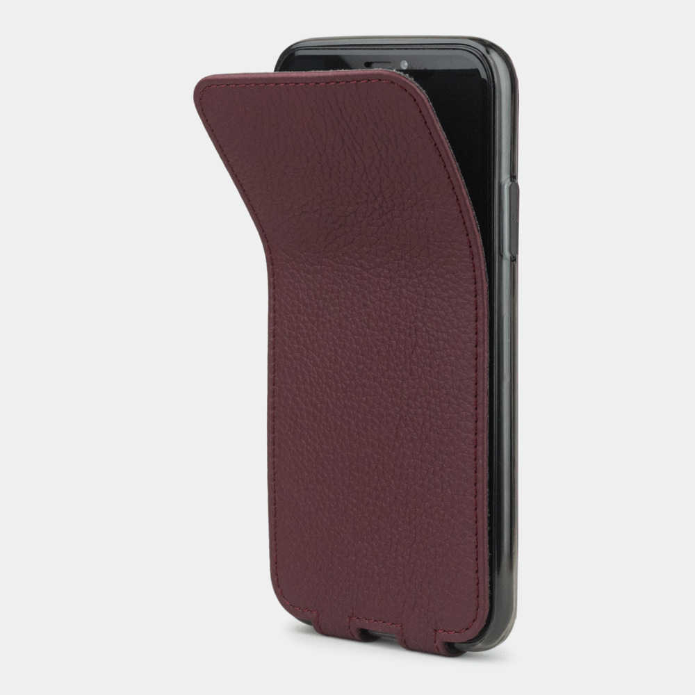 Чехол для iPhone X/XS из натуральной кожи теленка, бордового цвета