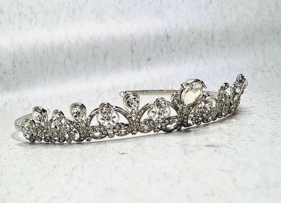 Диадема стразы,цветочки,горный хрусталь, жемчуг Высота: 3см Цвет: золото "Летто" (Итальянский дизайн) №1033.611