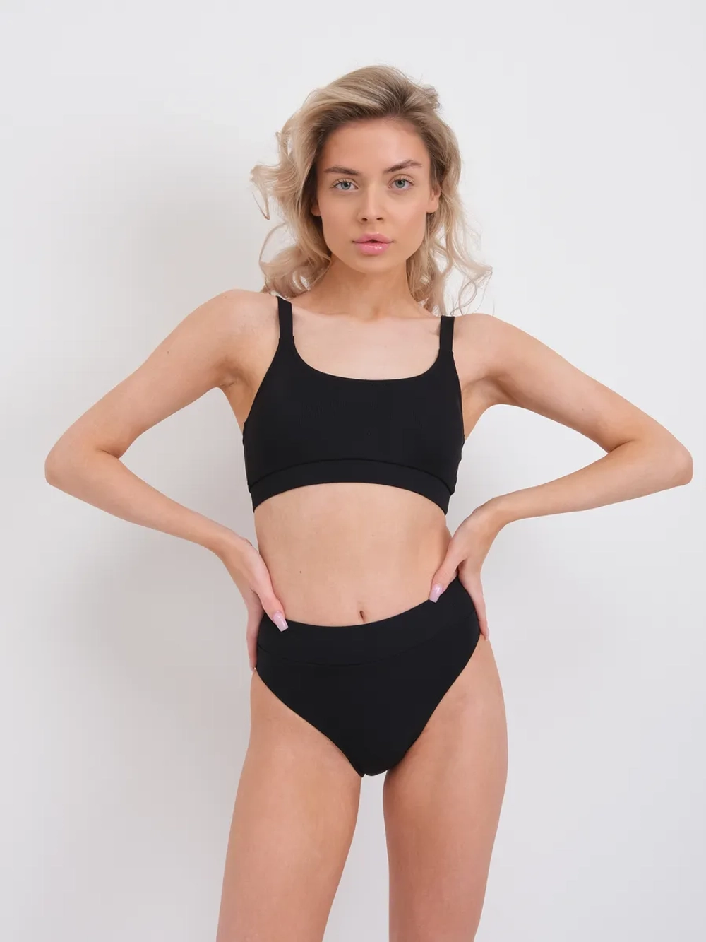 купальник раздельный с высокой посадкой и с топом