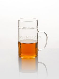 Чашка стеклянная "Банги" с ручкой  и стеклянным фильтром 340 мл