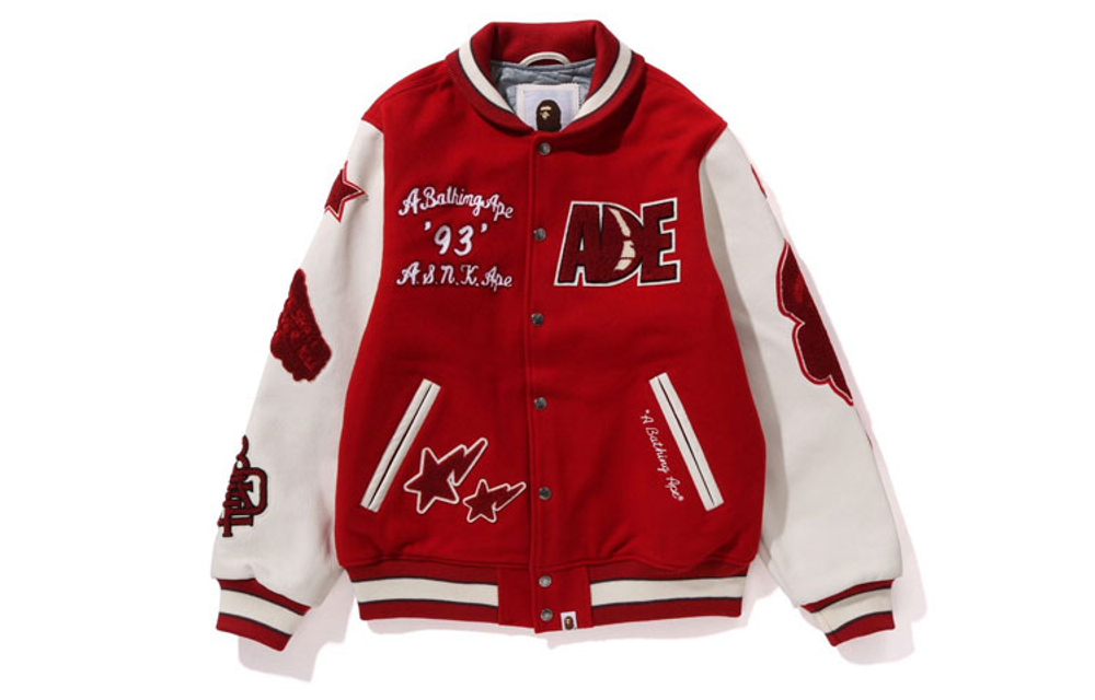 A Bathing Ape Bathing Ape Appliqu Detail Varsity Куртка красный