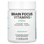 Codeage, Brain Focus Vitamins +, 60 растительных капсул
