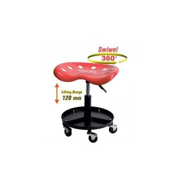 Стул слесарный передвижной (поворотный 360гр.с регулировкой высоты (пластик) RockForce##Rock FORCE RF-TR6360B(Big)