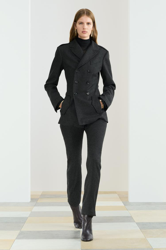 ZARA БРЮКИ СО СРЕДНЕЙ ПОСАДКОЙ ИЗ СМЕСОВОЙ ШЕРСТИ, ТЕМНО-СЕРЫЙ