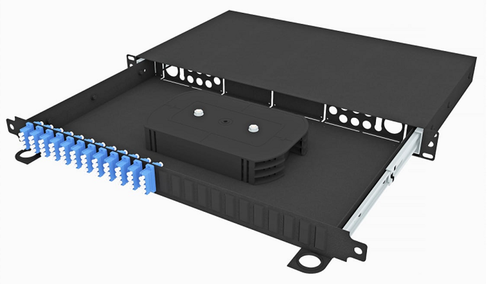 Кросс оптический стоечный  TopLAN КРСв-Top-1U-48LC/U-OS2-BK