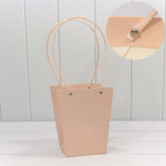 Пакет подарочный 20х17х12см Ваза для цветов (Персиковый)