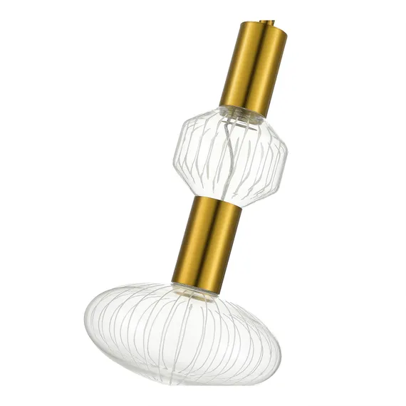 SL6117.223.02 Светильник подвесной ST-Luce Латунь/Золотой, Прозрачный LED 2*3W 3000K TACCHE