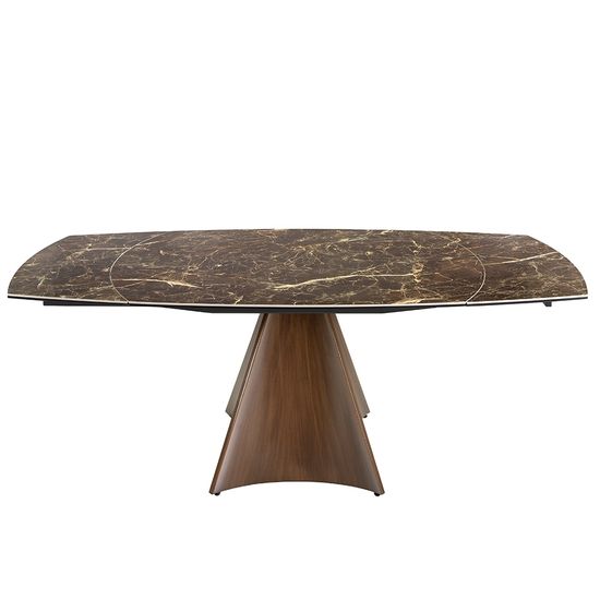 Раздвижной овальный обеденный стол 1113/MC22181DT из мраморной керамики и стали Испания 205х90