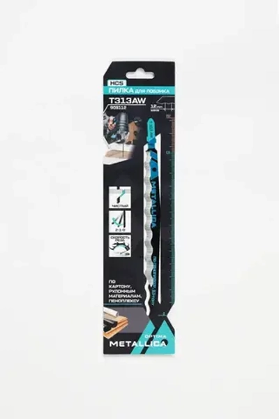 Пилка д/лобзика METALLICA Optima T313AW, 152/125мм, HCS-волн. нож, пеноплекс/гофрокарт/резина 1шт