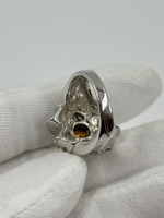 Кольцо с жёлтым кристаллом