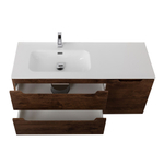 Подвесная тумба с раковиной BelBagno ETNA 120 Rovere Moro левая, ETNA-1200-2C-1A-SO-RW-L + BB1200ETL-L