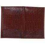 Обложка на паспорт «Классика» под крокодила, цвет коричневый