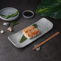 Блюдо прямоугольное 32*12 см h4,2 см с бортами Side Up2 Stone Untouched Taiga P.L. Proff Cuisine [1]